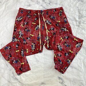 Disney Minnie Mouse Pajama Pants Womens XL Red 4th Of July Fireworks Jogger K7